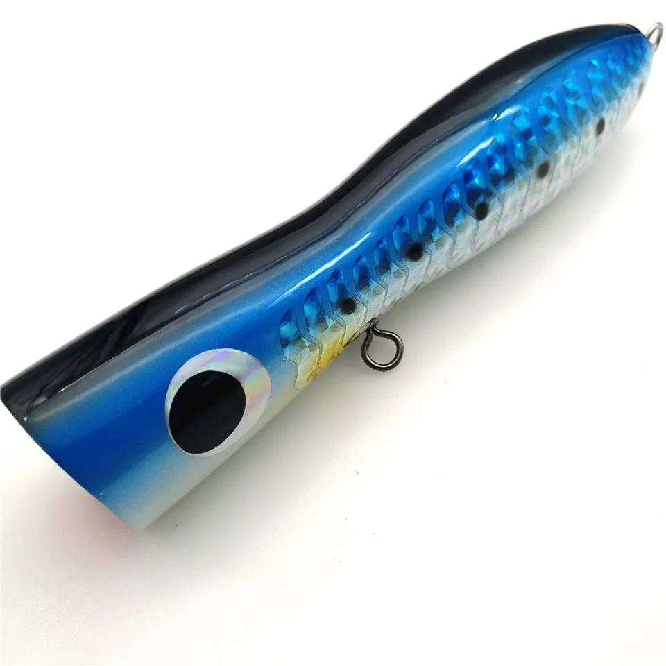 

Swolfy 1pcs 180mm Wooden lure fishing popper Topwater Handmade Fishing Trolling Baits Surface Popping Lures durable swimbait