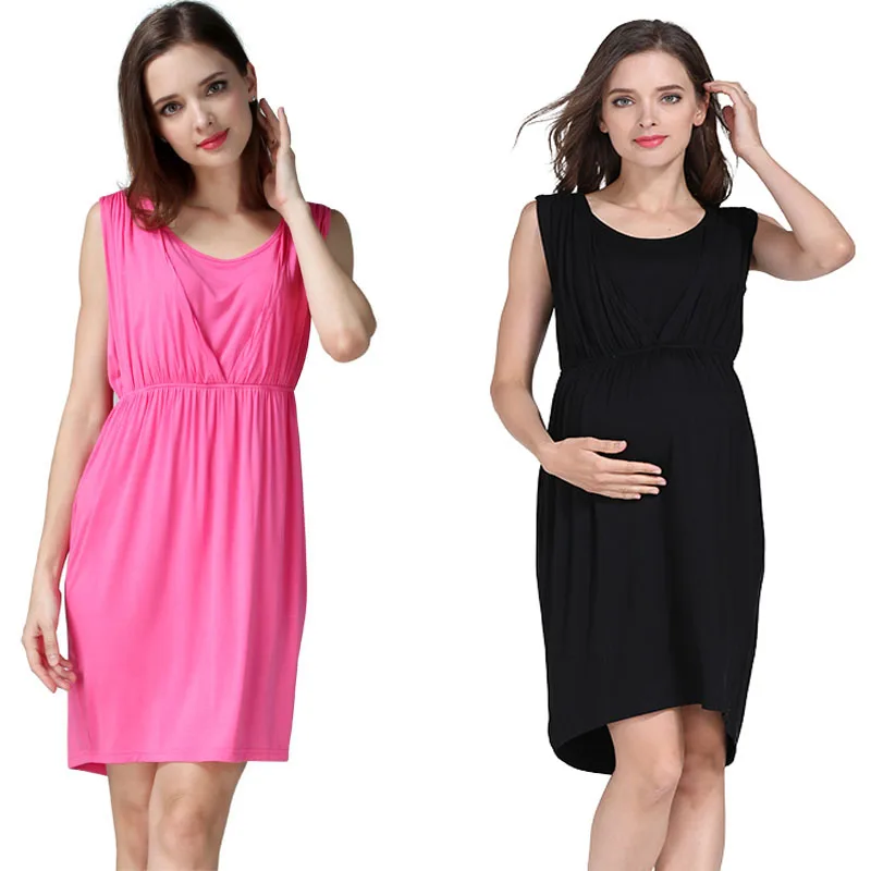 Summer Pregnant Women Maternity Clothes Breastfeeding Dress Nursing Lactation Wear Cool Fabric Wholesale 2pcs/lot free shipping