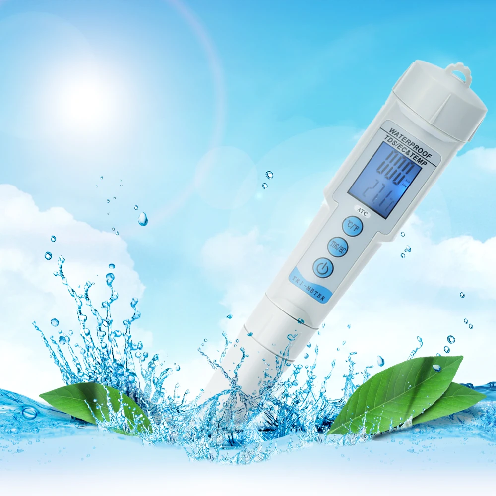 

Mini Professional 3 in 1 Pen Type Water Quality Tester Multi-parameter Waterproof Monitor Meter Acidometer water Analysis Device