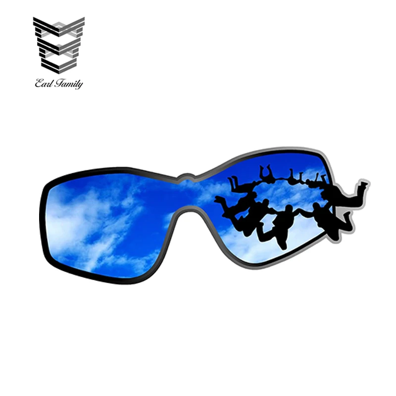 

EARLFAMILY 13cm x 5.4cm Skydiving Blue Skies Decal Sticker Parachute Flat Flying Mask Car Door Window Bumper Car Styling