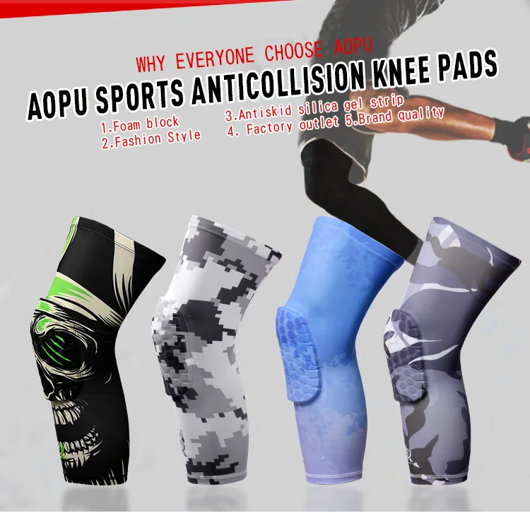 02Color Printing Professional Mountain climbing Iycra Crossfit Kneepad Basketball Spandex Basketball Knee Brace (3)