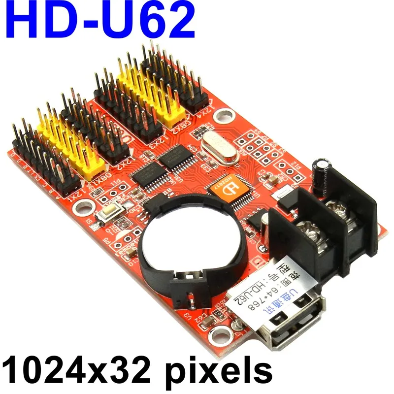 

Free ship HD-U62 USB / U-disk 32*1024 pixels LED billboard Display module led control card wireless asynchronous LED controller