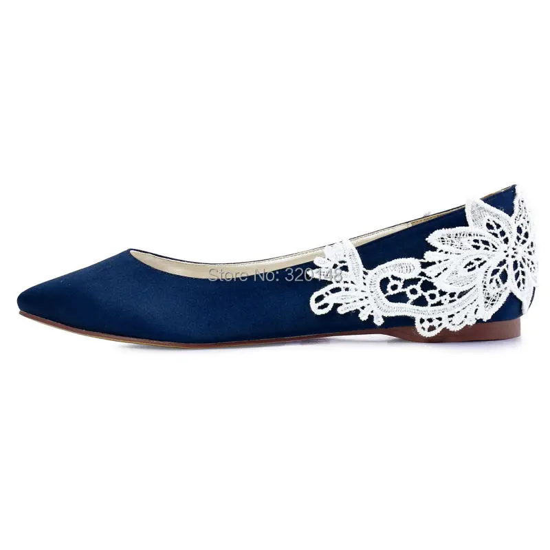 navy blue flat wedding shoes