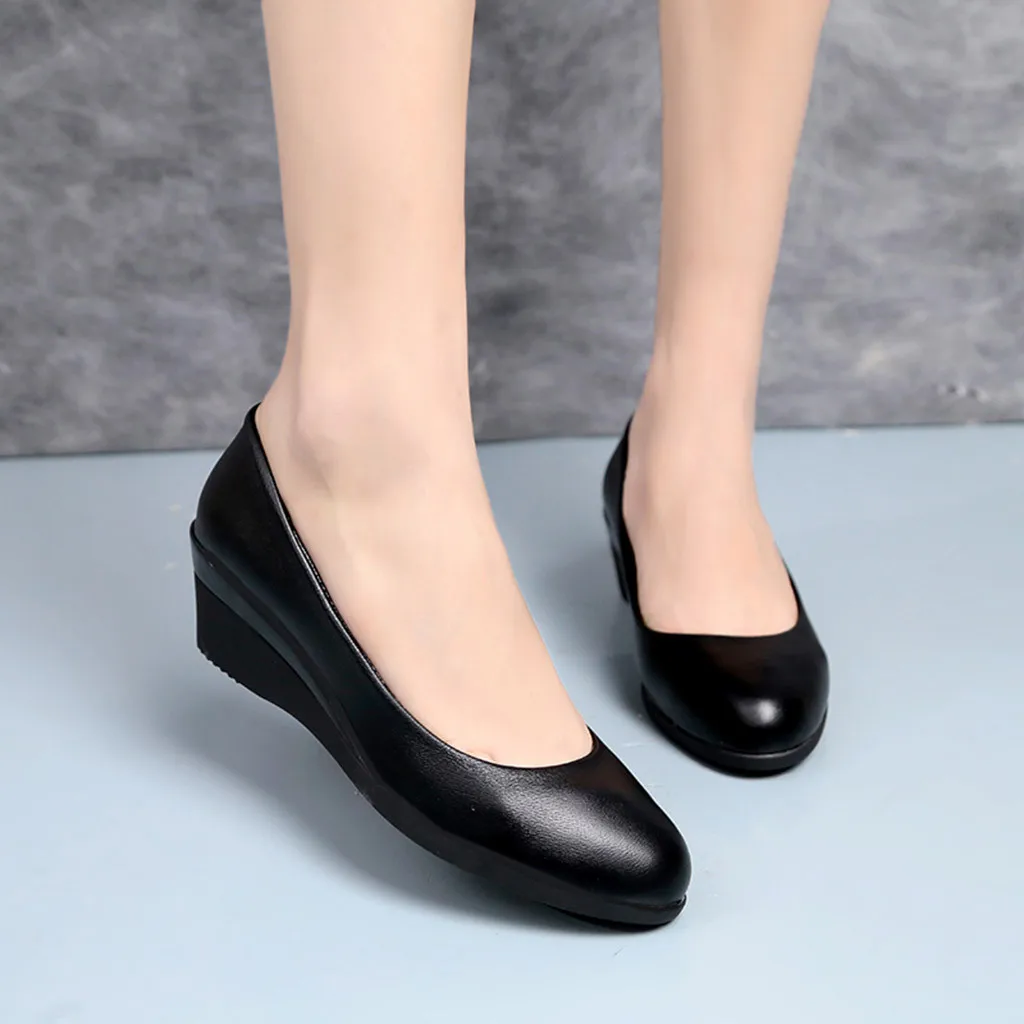 

SAGACE Shoes Women Ladies Fashion Slip On Round Toe Single Shoes Wedges Loafers Casual Classics new shoes woman 2018dec8