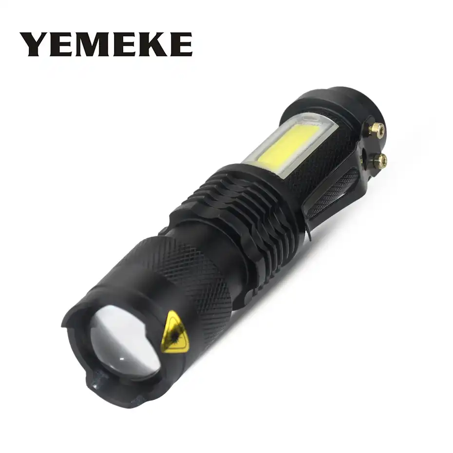 for Camping Hiking Night Fishing Side Light COB Lighting Source LED Torch Tactical Flashlight Portable Pocket Mini Torch USB Rechargeable 8000 Lumens Super Bright 4 Modes Handheld