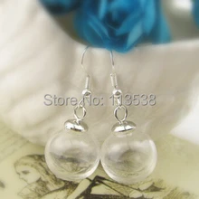 100 компл./лот 16 мм* 4 мм круглая стеклянная сфера и серебряный цвет ушной крючок набор стеклянные серьги в виде бутылочки набор проводов, стеклянная бутылка