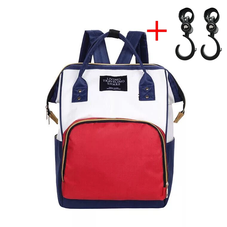Модная сумка для подгузников для мам, дорожный рюкзак, дизайнерский бренд, Большая вместительная сумка для ухода за ребенком - Цвет: red and hook