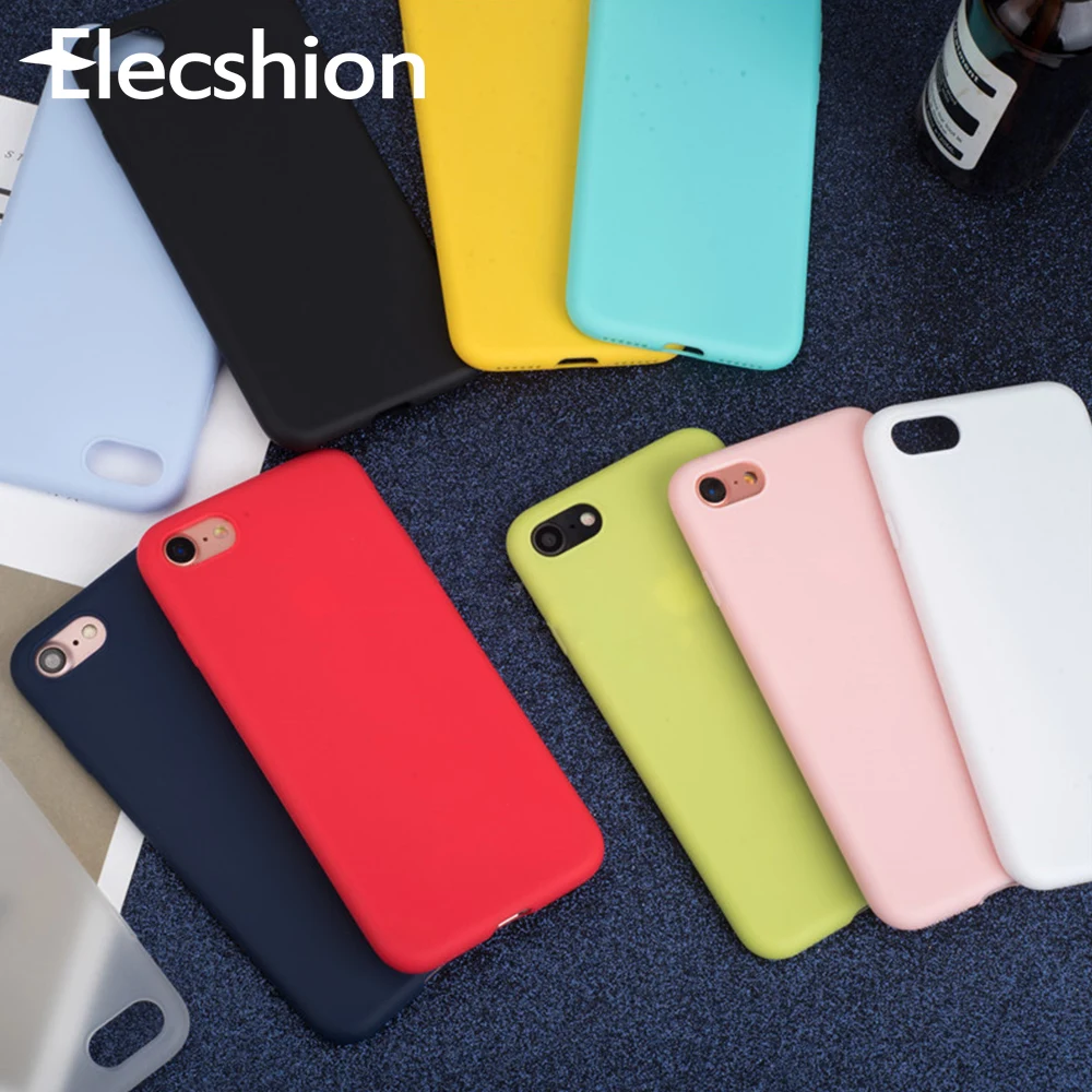 

Candy Matte Color Case For iPhone 7 XR X XS max Soft TPU Silicon Pure Cover For iPhone 7 8 Plus 6 6s Xs Simple Cute Back Cover