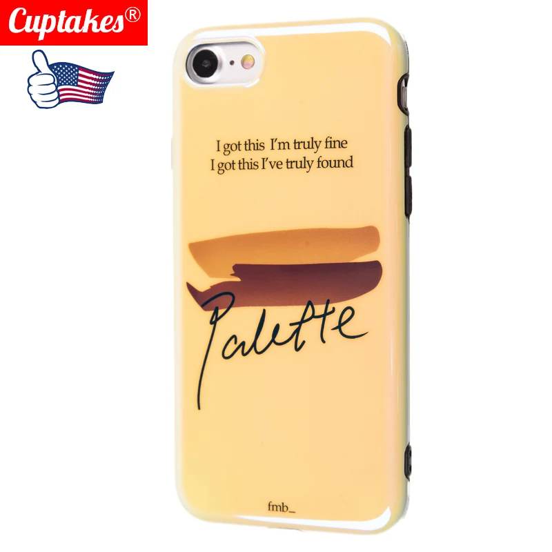 Cuptakes Luxury Glossy IMD Soft Silicone Case for iPhone 7 8 X 6 6S 8Plus Cover Cute quotes message Love found got this Fundas |