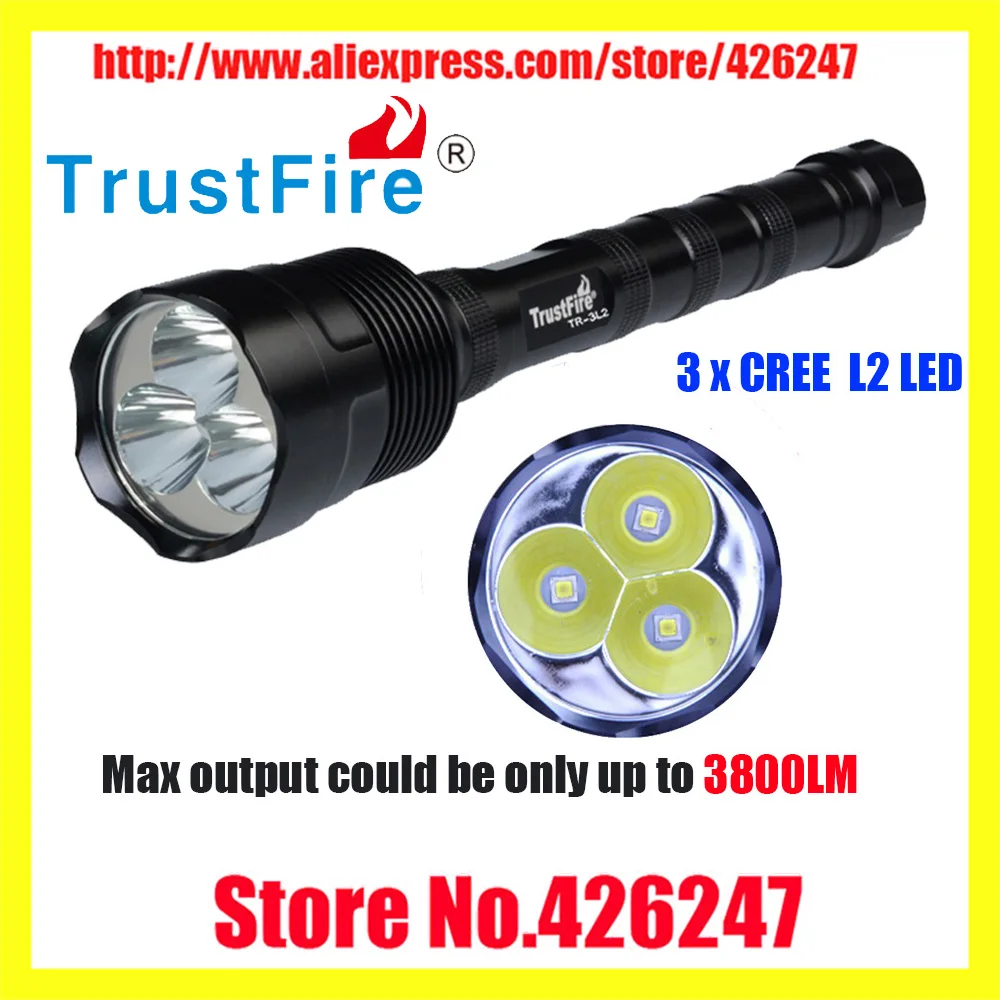 TrustFire TR-3T6 CREE 3X 3800 Lumen Flashlight 5-Mode Flashlight Torch Lamp
