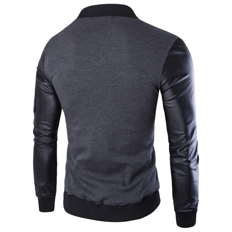 Vogue anmi Весте Homme Весна Slim Fit Повседневное High Street Куртки искусственная кожа рукав