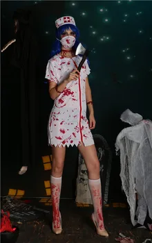 

2020 New Bloody Nurse Devil Costume Halloween Cosplay Party Costume Spoof Party Stage Dress Suits Fancy Dresses Clothing