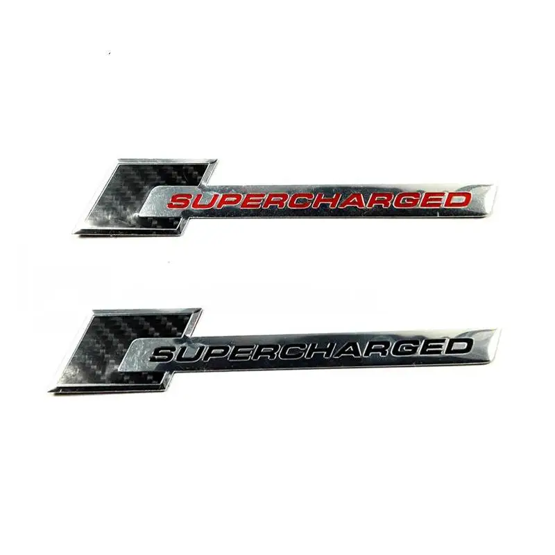 

Metal Thin Aluminum Carbon Fiber SUPERCHARGED Auto Sticker Emblem Badge Nameplate Logo