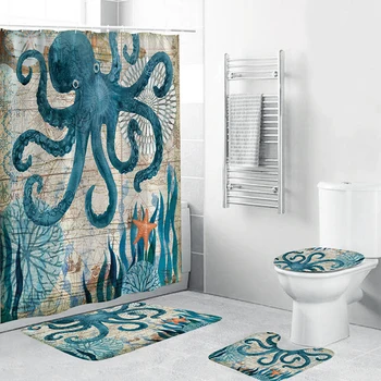 

Shower Curtain Waterproof Polyester Cloth 3d Marine Bath Bape Douchegordijn Pascoa Cortina Splatoon Miniaturas Whal Cactus
