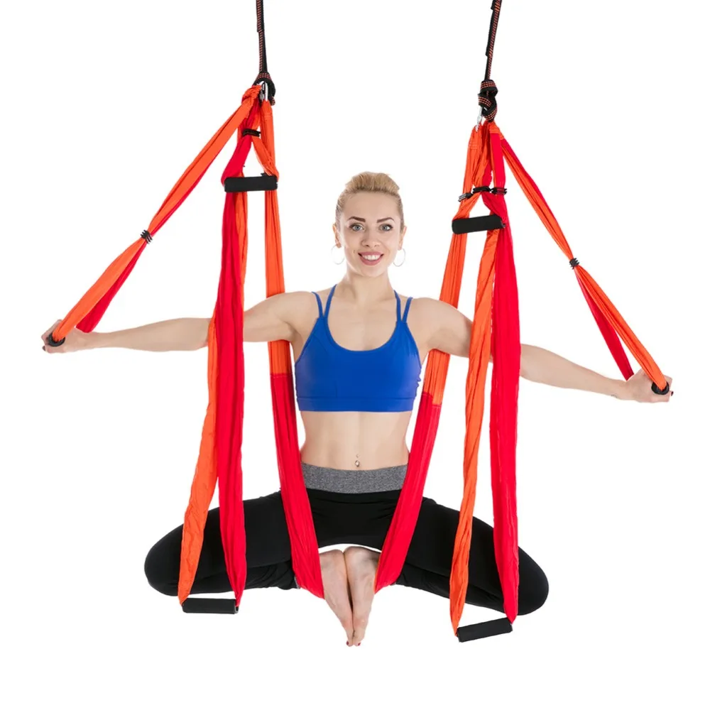 2.5*1.5m Anti-Gravity Yoga Hammock Flying Swing Aerial Traction Device Yoga Hammock Set Home Gym Hanging Belt Swing Trapeze