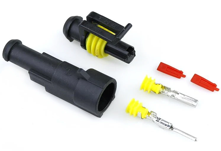 1 Set 1 Pin Female Male Way AMP Super Seal Waterproof Electrical Wire Connector Plug For Car