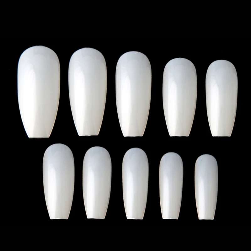 

New 500pcs Ballerina Nail Tips Full Coffin Shape French Fake Nail Professional Nail Art Tip Square Style Nature False Nails Tool