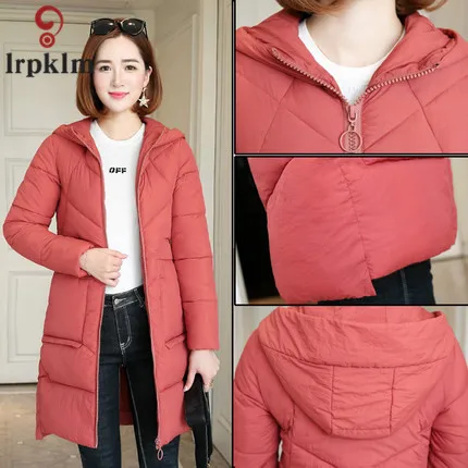 Winter Jacket Women Plus Size 3XL Women's Coats And Jackets Hooded Solid Women Winter Coat Long Zipper 2018 LZ978 (5)
