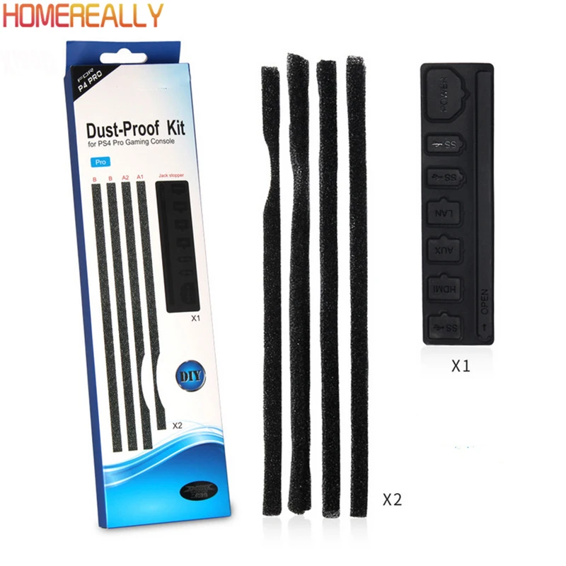 

HOMEREALLR PS4 Pro DIY Dust-Proof Kit Prevent Cover Case Mesh Jack Stopper Pack Dustproof For SONY PlayStation 4 Pro Console Cap