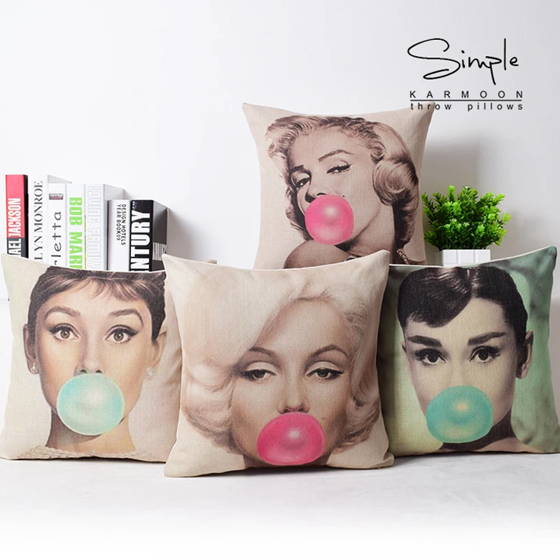 

Nordic Star people Simple modern Pattern 453 Home Decorative Thick Linen Cushion Cover Pillow Case Sofa Chair Waist Pillow cover