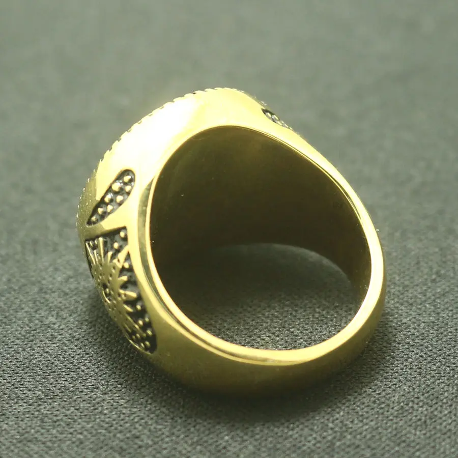 Mens Boys 316L Stainless Steel R Letter Round Cool Ring Free Shipping