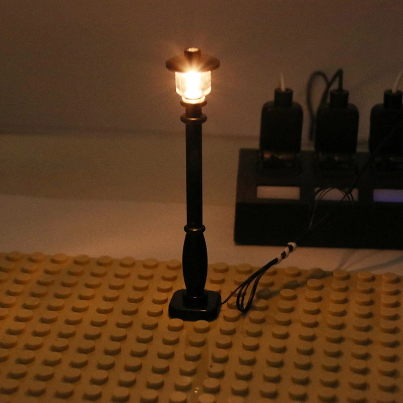 LED street light For Lego Building Block Bricks City Street battery box For lego pin Creator House DIY Toys For Children        (4)