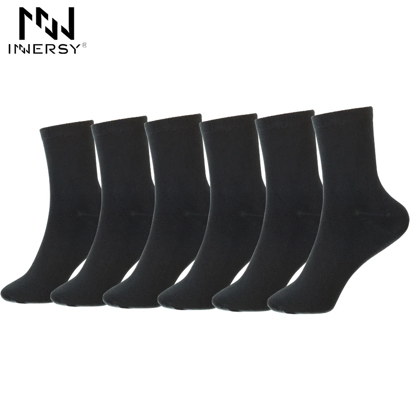 

Innersy 6Pcs/lot Brand Socks Solid Cotton Socks Absorbent Men Deodorize Socks Long Boy's Sock Business Stockings For Mens