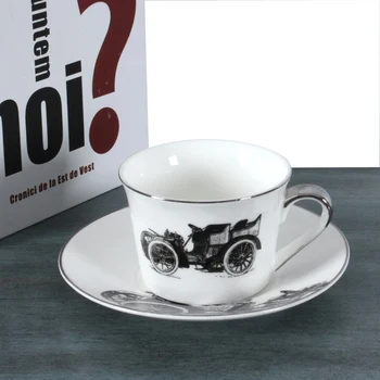 

Creative European style ceramics old cars Hepburn coffee cups saucers wedding gifts water cups