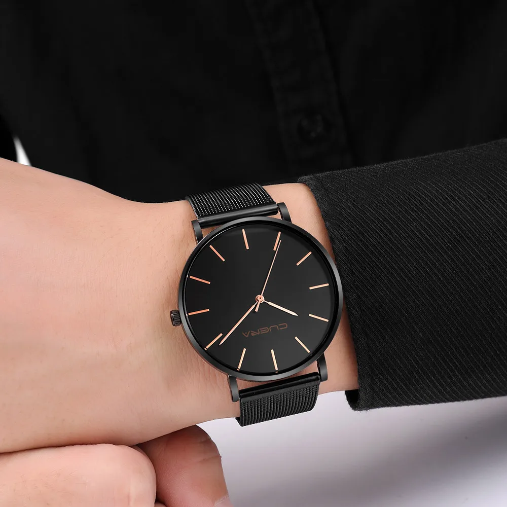 

CUENA Luxury Fashion Men Women Watches Simple Quartz Unisex Clock Stainless Steel Dial Casual Bracele Watches montre homme