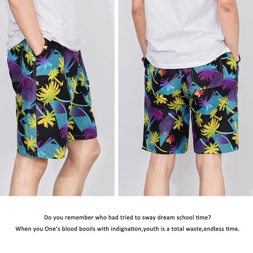 Men's Casual Quick-Drying Beach Pants Summer Pants Knee Length Pants