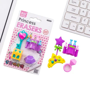 

8pack/lot Kawaii Princess Castle Series Princess Rubber Suit eraser school supplies papelaria gift toy for kids penil eraser