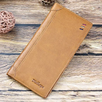 

DICIHAYA Thin Genuine Leather Men Wallets Clutch Purse Long Male Soft Wallet Male Fallow Money Bag Brand Design Wallets for Men