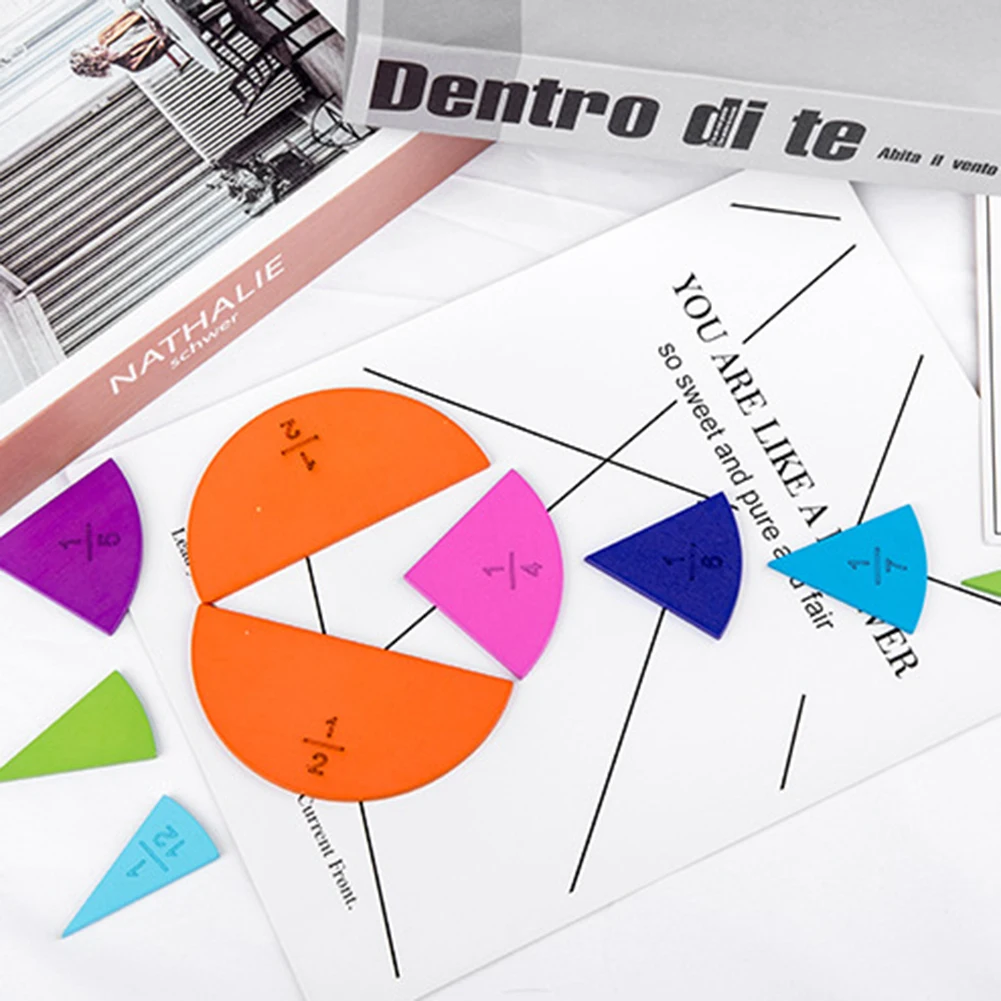 Wooden Circular Board Mathematics Fraction Division Teaching Aids Education Toy Child Montessori Board Wooden Gift Math Toy