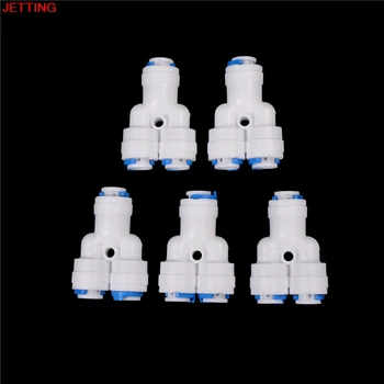 

5 PCS 1/4" OD Tube Y Type PE Pipe Fitting Hose Plastic Quick Connector Aquarium RO Water Filter Reverse Osmosis System