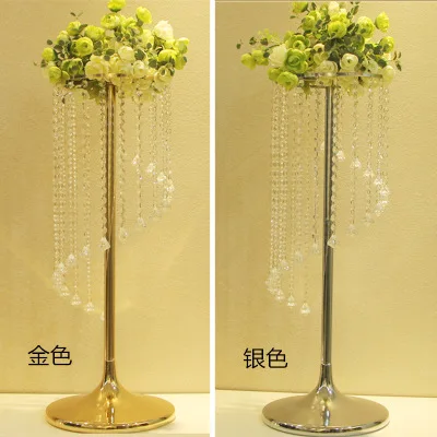 

80cm Tall metal flower stand, Crystal Candle Holder with rotated pendants, wedding Centerpiece, party decoration