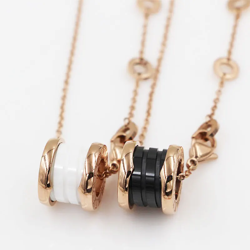 Классический дизайн красивый спиральный керамический кулон ожерелье для женщин титановая сталь высшего качества римское ожерелье с цифрами ювелирные изделия