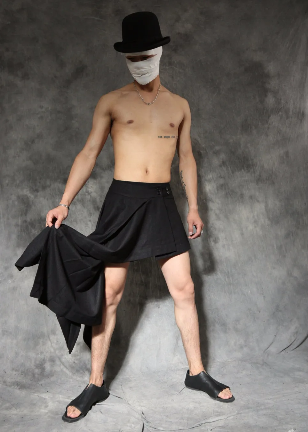 27-44! Men's Clothing Street fashion personality Haren pure leisure pants a asymmetric short skirts plus size singer costumes