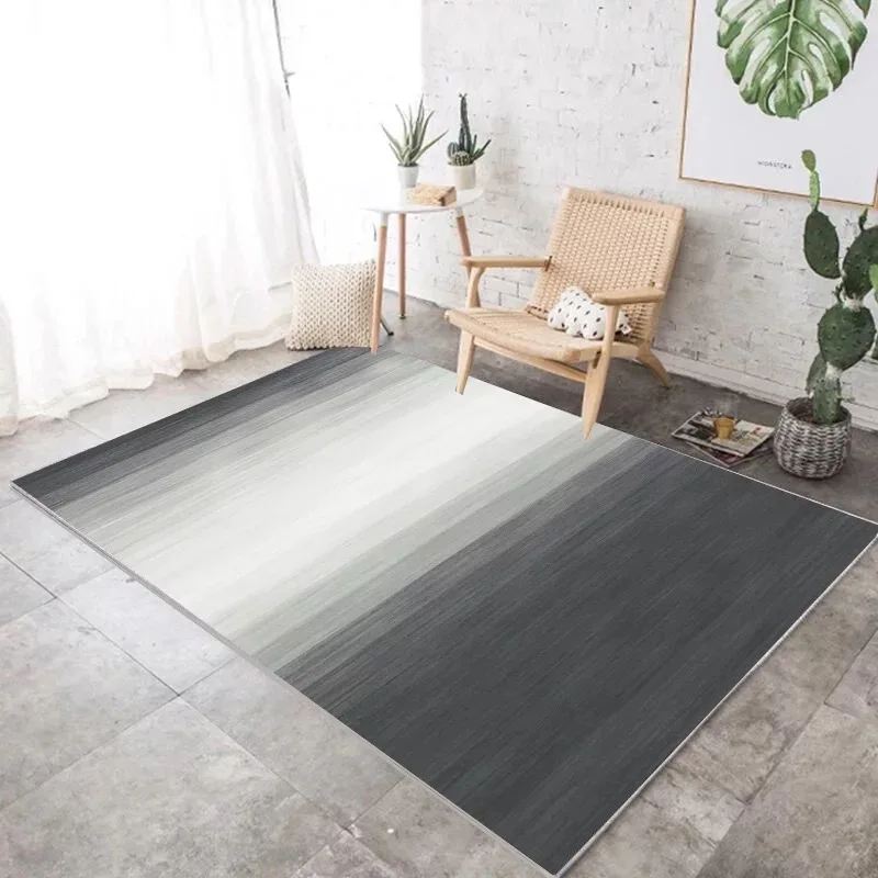 Günstig Haushalt Grau Und Weiß Teppich Große Teppiche Und Teppiche für Home Wohnzimmer Nordic Gestreiften Geometrische Moderne Teppiche alfombras Verkauf