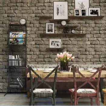 

New 3D brick background wallpaper Vintage mural wallpaper roll 3D living room bedroom wallpaper
