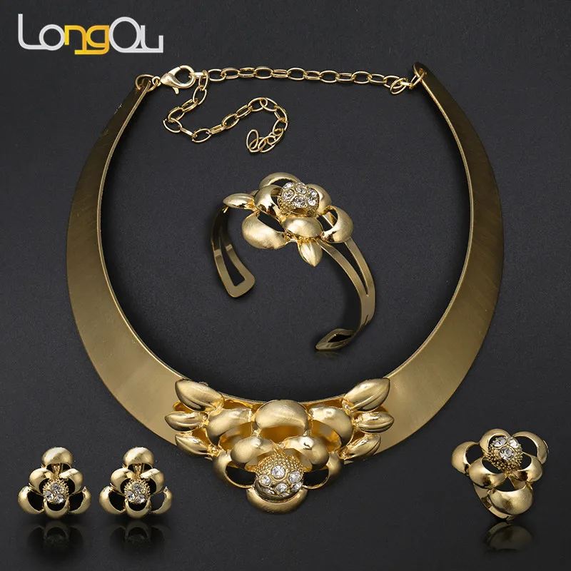 

2018 Top Quality Fashion African bead Big Jewelry Sets Costume Women's Necklace vintage bridal Wedding Jewelry Accessories