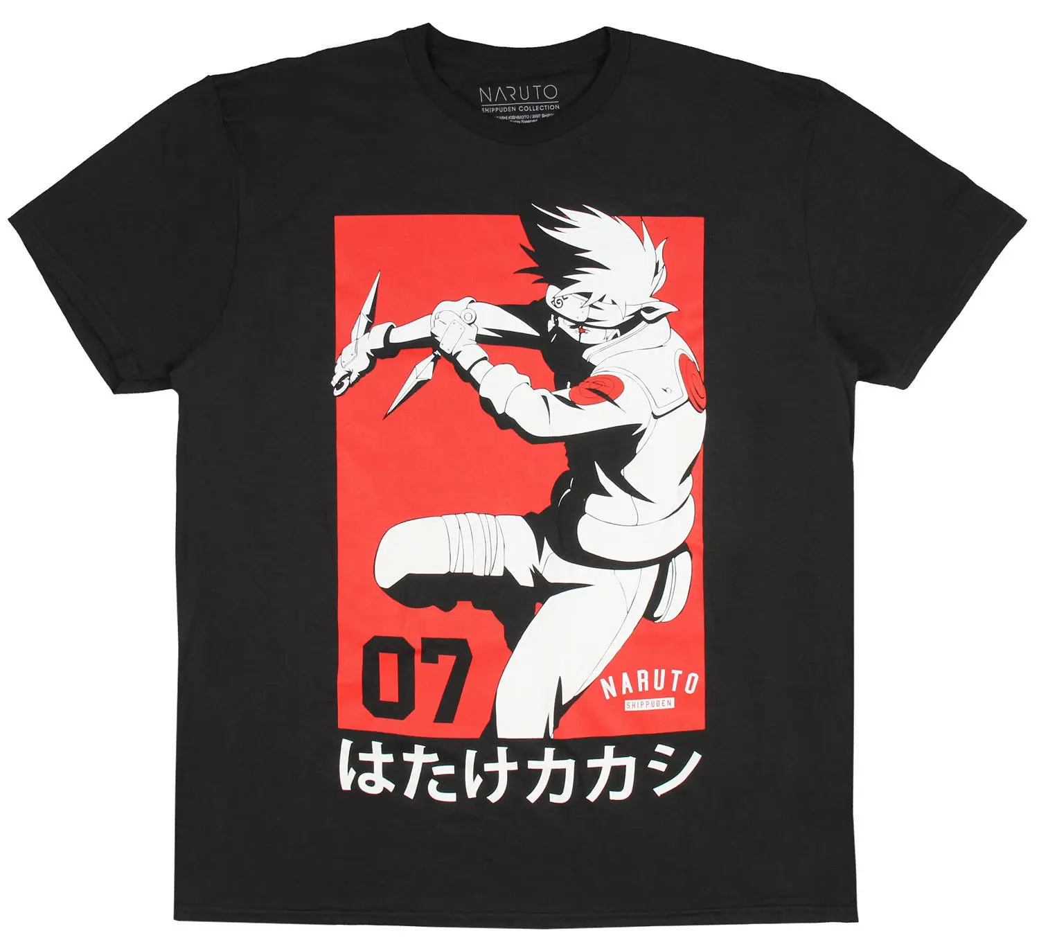 

Naruto Shirt Men's Kakashi Red Out Team 7 Leader Licensed Character T-Shirt