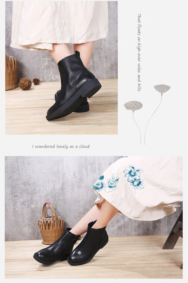 VALLU/ г., Осенняя обувь женские ботинки женские ботильоны из натуральной кожи на плоской подошве с круглым носком
