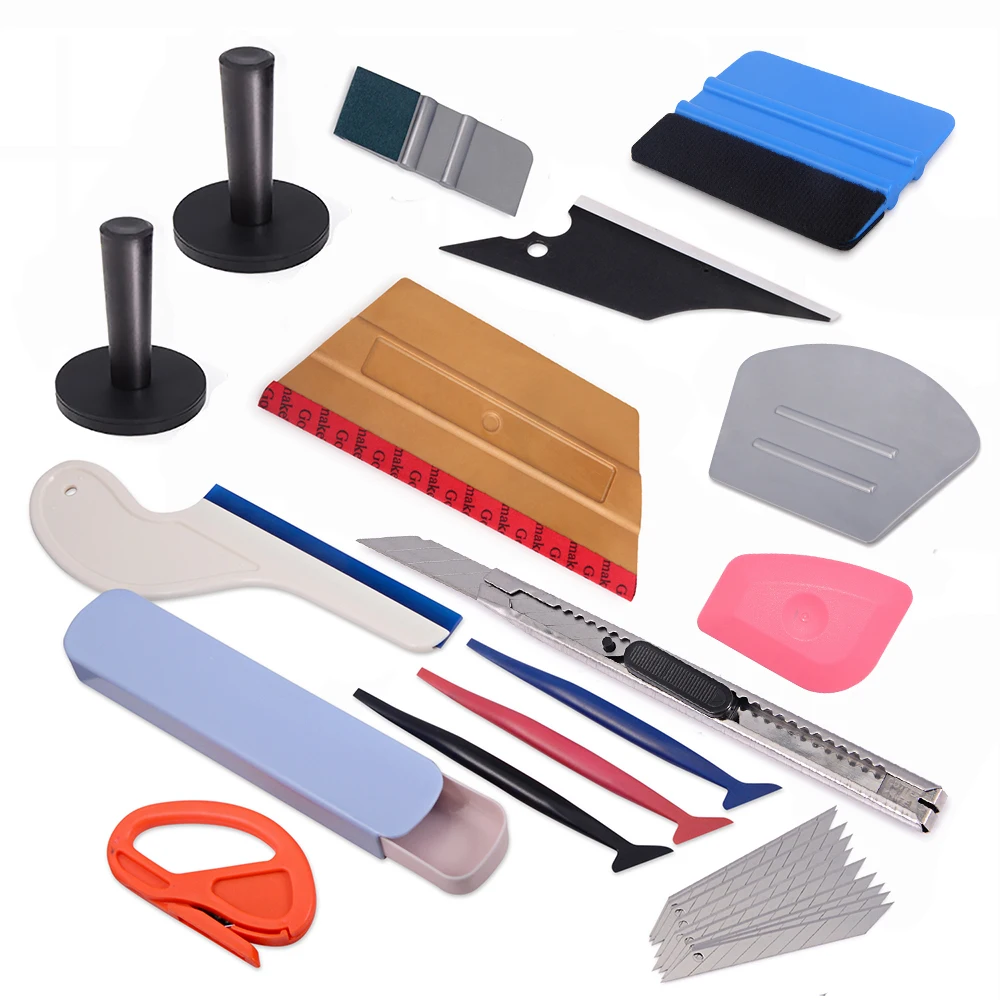 

EHDIS Magnetic Vinyl Squeegee Scraper Kit Carbon Film Magnet Holder Car Wrap Cutter Knife Auto Car Styling Sticker Accessories
