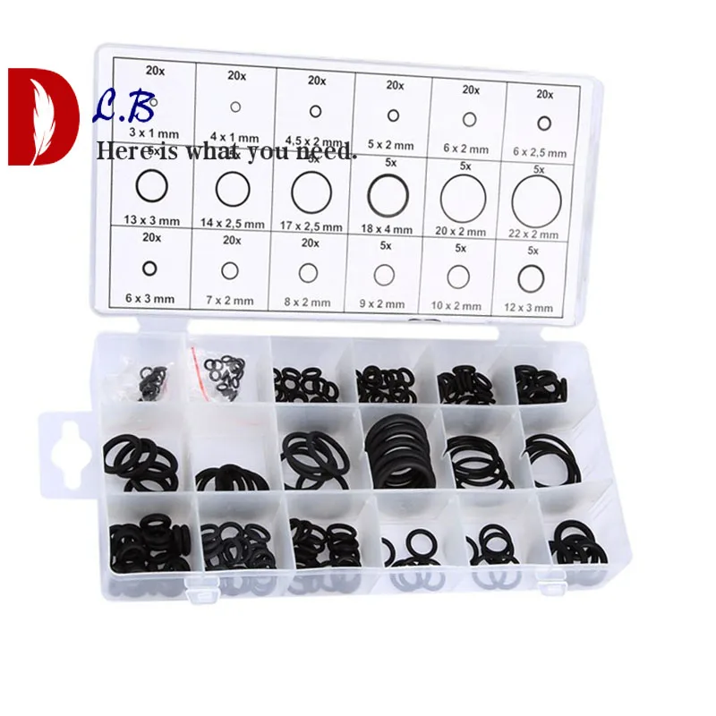 

225pcs ORing kit METRIC Accessories Pneumatic Air Rubber Hydraulic Tool Paintball Set rubber O-ring box Rubber Washer