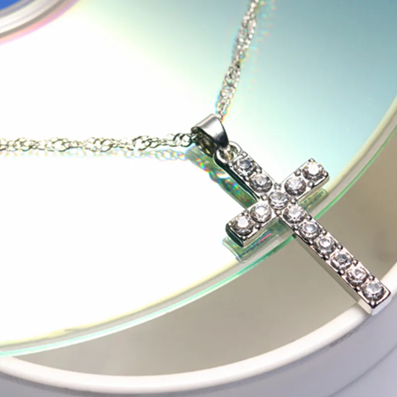Collier Femme новые модные серебряные ожерелья и подвески с крестом женские мужские