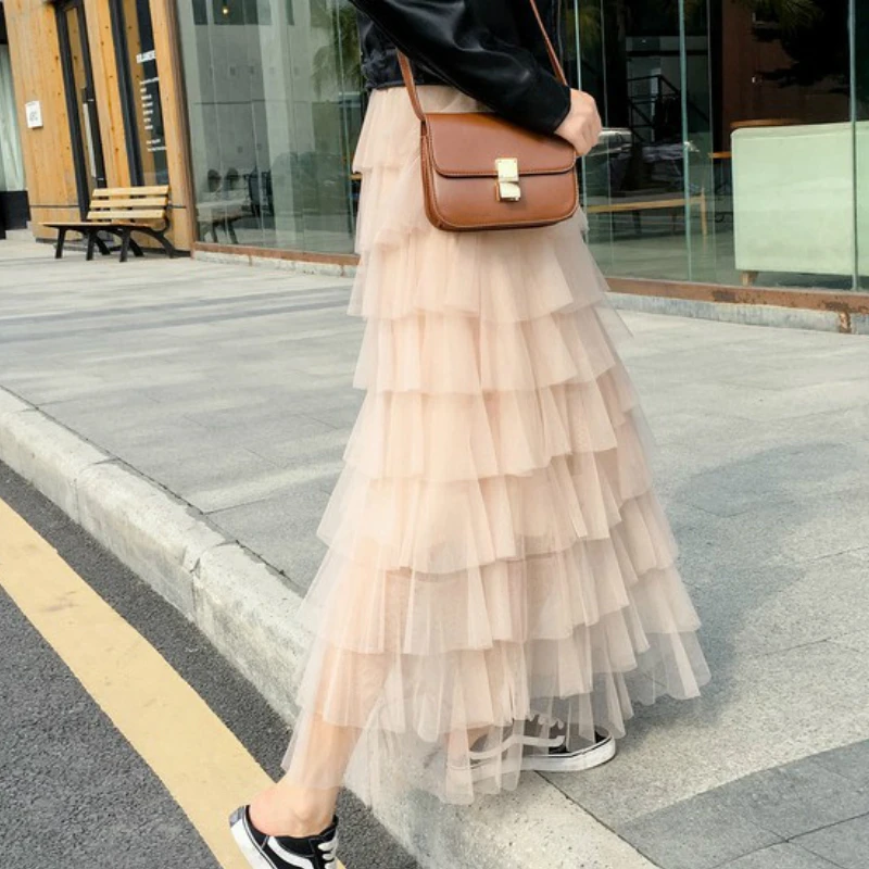 Candy Multi Layer Tiered Ankle Length Tulle Skirts Mesh Cakee 
