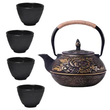 Чугунные Чай горшок чашка Чай набор чайник caneca с фильтром кунг-фу горшок Copo penoy Посуда для напитков 5 шт