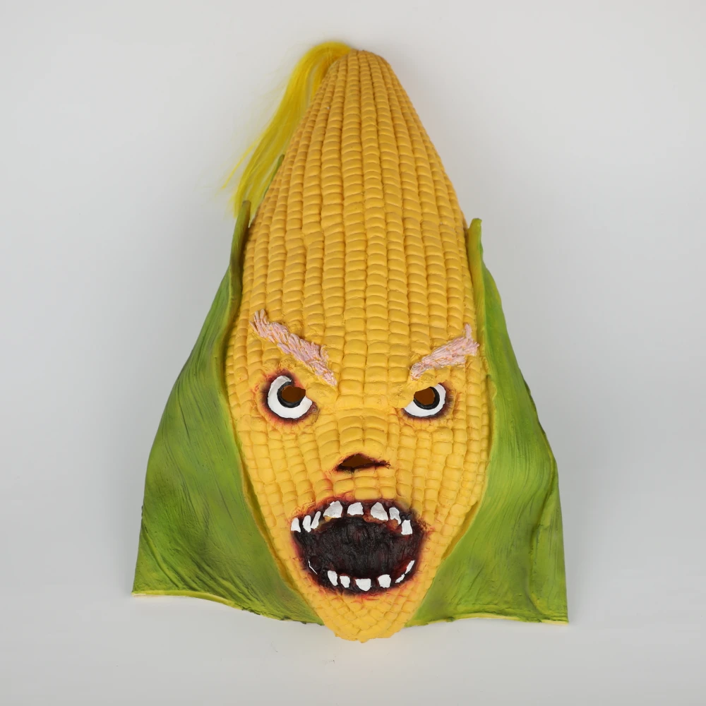 Angry Corn Mask Cosplay Funny Horror Vegetable Maize Mask Halloween Costume Prop Party Dressed Dropshipping (13)