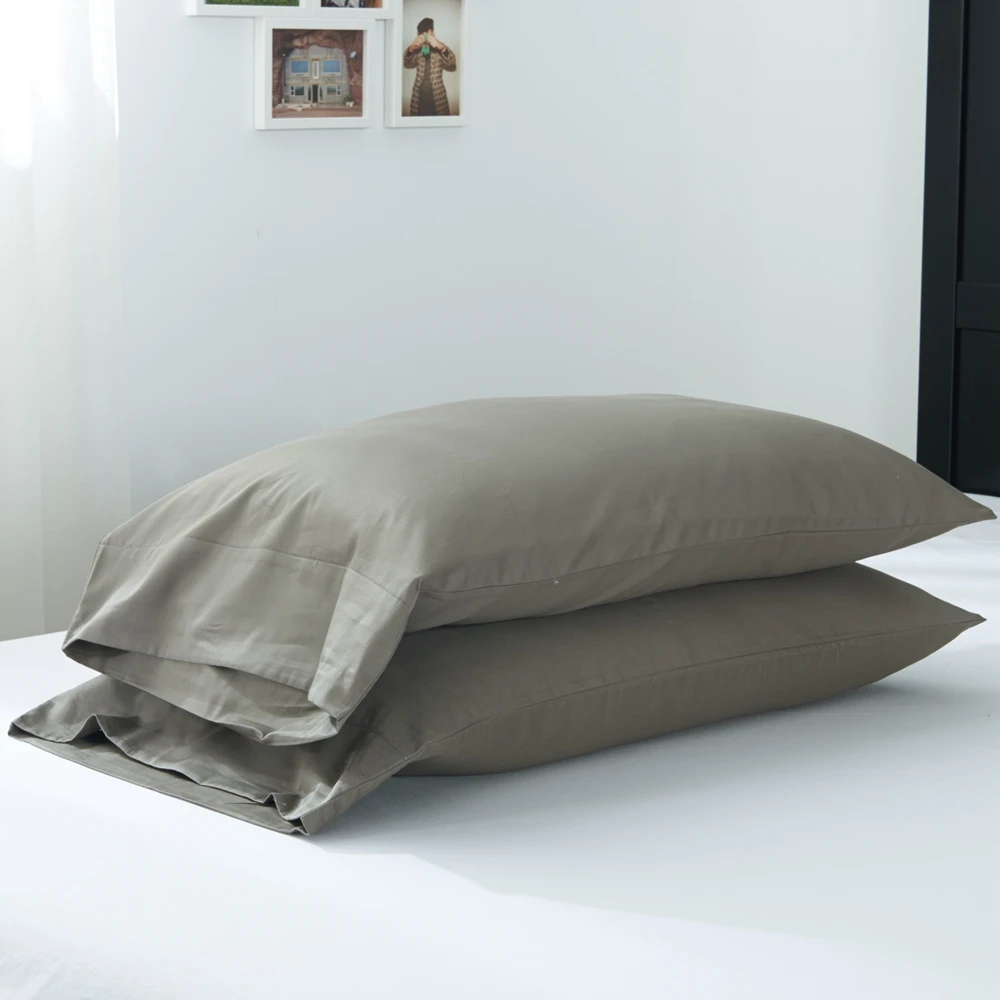 100 cotton grey solid color pillow case for adults,48x74cm size