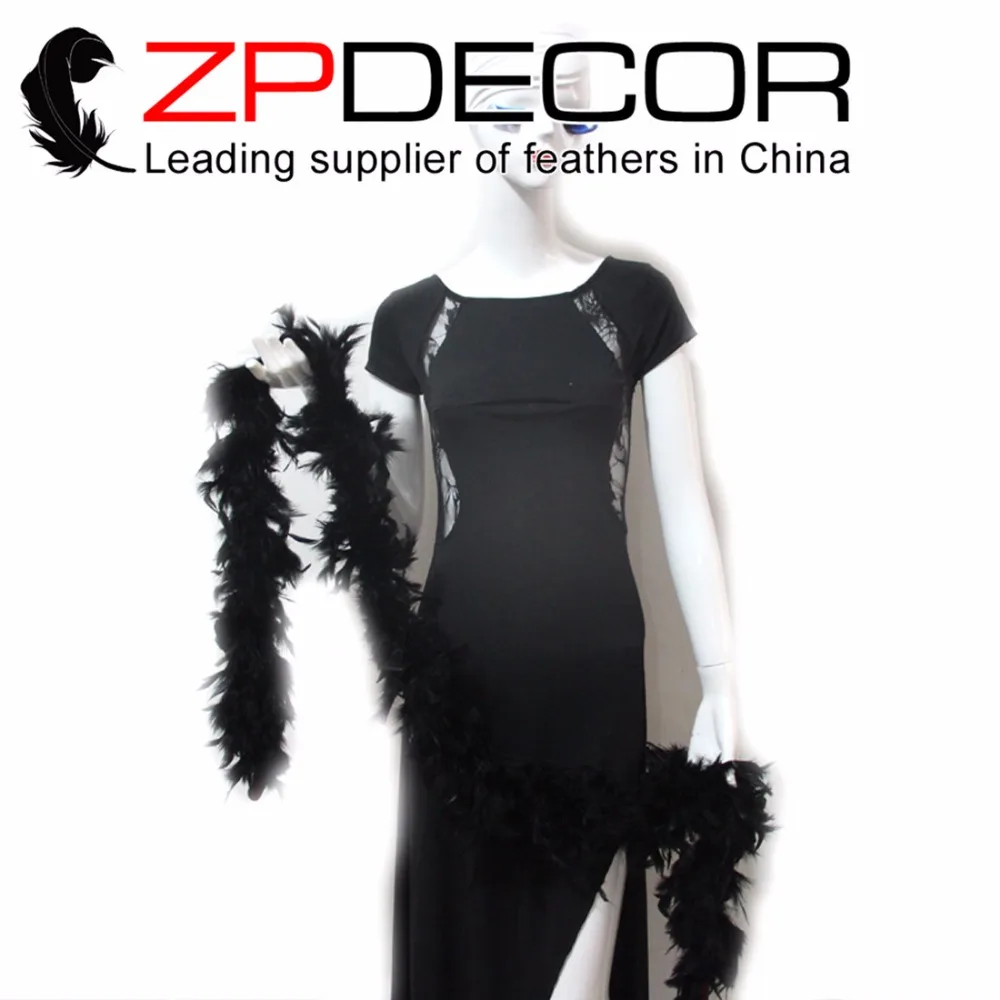 ZPDECOR Wholesale Feather 10Yards/lot 80 Gram Good Quality Fluffy Black